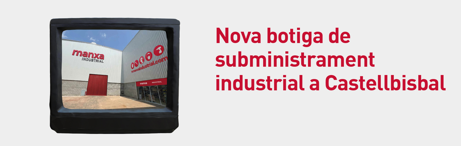Imatge d'una tv amb la façana de la nova botiga de Castellbisbal